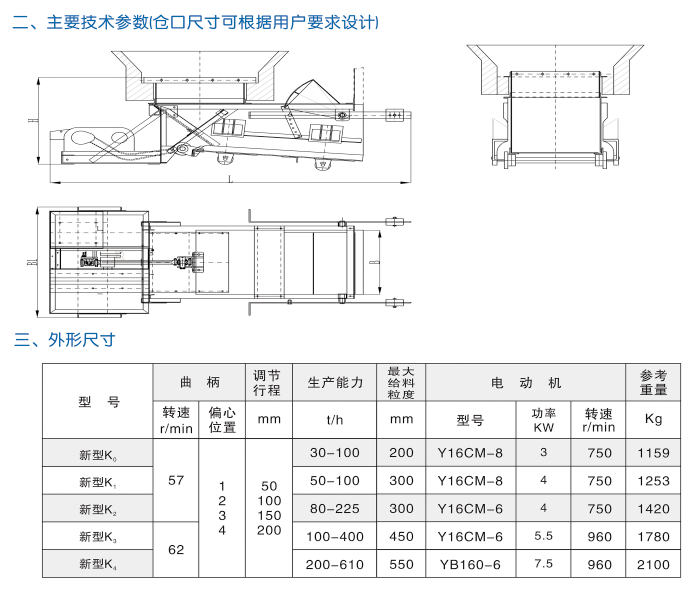 新型K系列往復(fù)給煤機(jī)